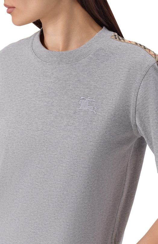 Хлопковая футболка Burberry 8122521 Серый  8122521 Фото 5