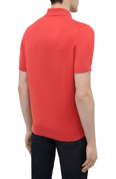 Хлопковое поло BRUNELLO CUCINELLI красного цвета по цене 89950 руб., арт. M29800125, фото 4 Хлопковое поло BRUNELLO CUCINELLI, арт. M29800125, фото 4