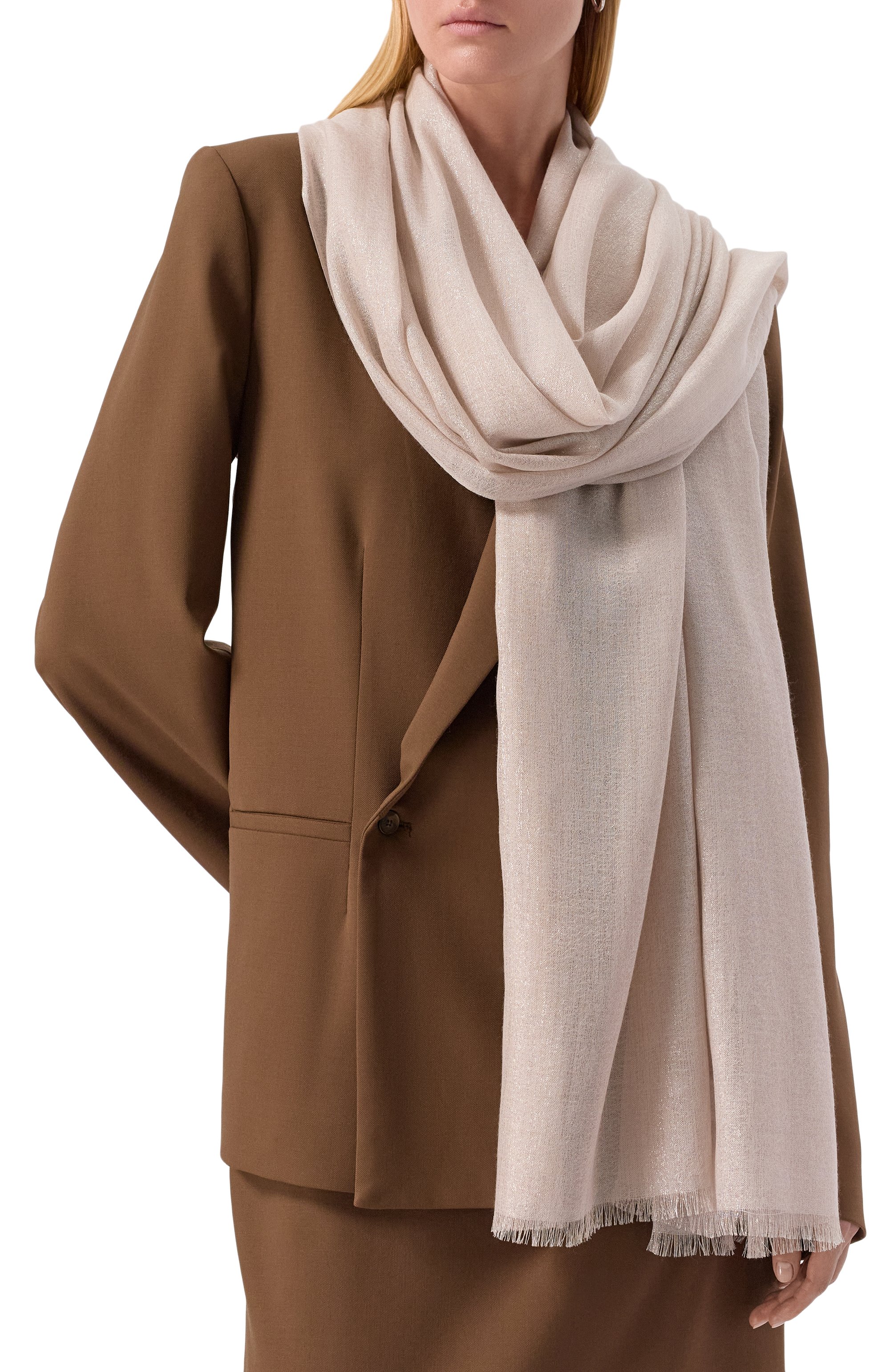 Палантин из кашемира и шелка BRUNELLO CUCINELLI, арт. MSCDAR097P, фото 2