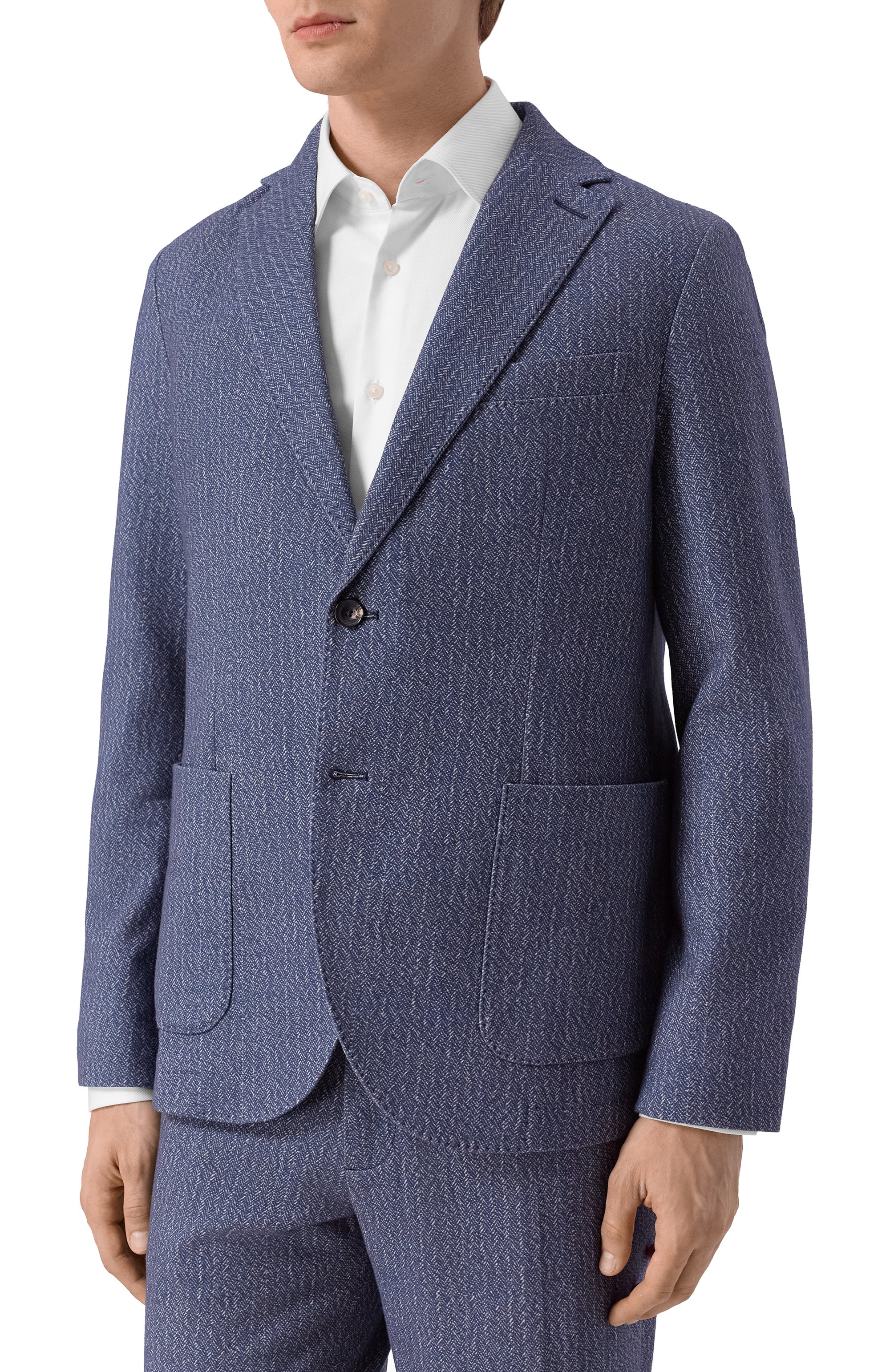 Хлопковый пиджак CIRCOLO 1901 синего цвета по цене 68750 руб., арт. CN5000, фото 4 Хлопковый пиджак CIRCOLO 1901, арт. CN5000, фото 4