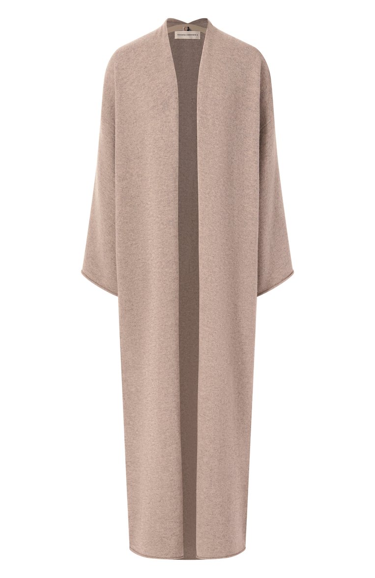 Женский кашемировый кардиган EXTREME CASHMERE бежевого цвета, арт. 325-037-01-TU-02 | Фото 1 (Длина (для топов): Удлиненные; Материал внешний: Кашемир, Шерсть; Рукава: Длинные; Женское Кросс-КТ: кардиган-трикотаж; Стили: Кэжуэл; Застежка: Без застежки; Автоматизация состава: Проставлено; Автоматизация ТО: Проставлено)