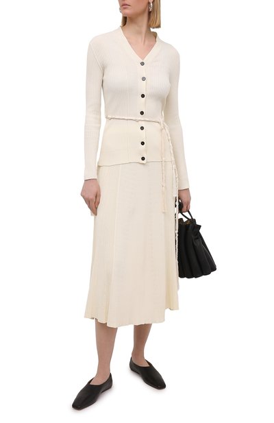 Хлопковая юбка JIL SANDER кремового цвета по цене 139500 руб., арт. JSPS759057-WSY24268, фото 2 Хлопковая юбка JIL SANDER, арт. JSPS759057-WSY24268, фото 2