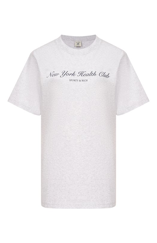 Хлопковая футболка Sporty and Rich T004376043GY03 Серый T004376043GY03