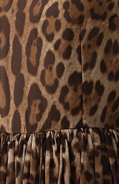 Шелковое платье-макси с леопардовым принтом DOLCE & GABBANA, арт. 0102/F6ZX9T/FS1AR, фото 5