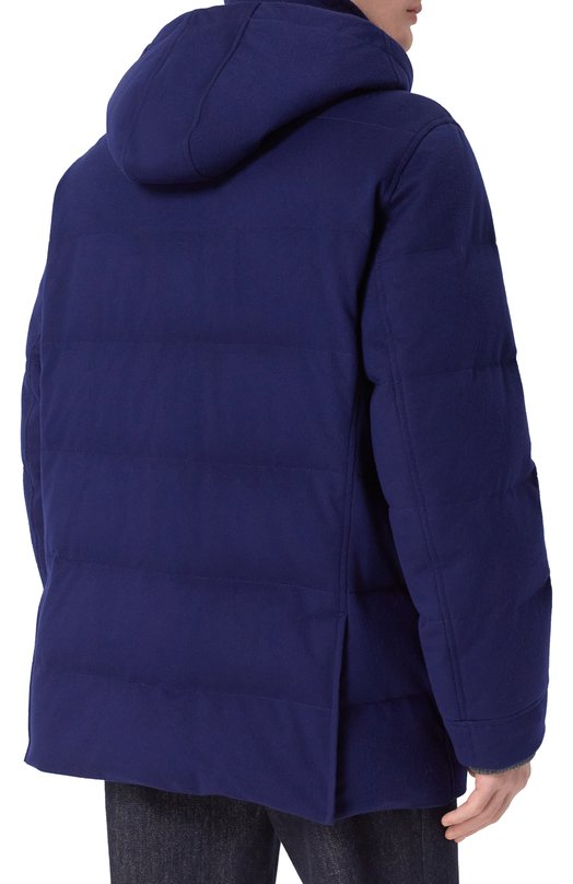 Шерстяной пуховик Brunello Cucinelli MM4701823 Синий  MM4701823 Фото 4