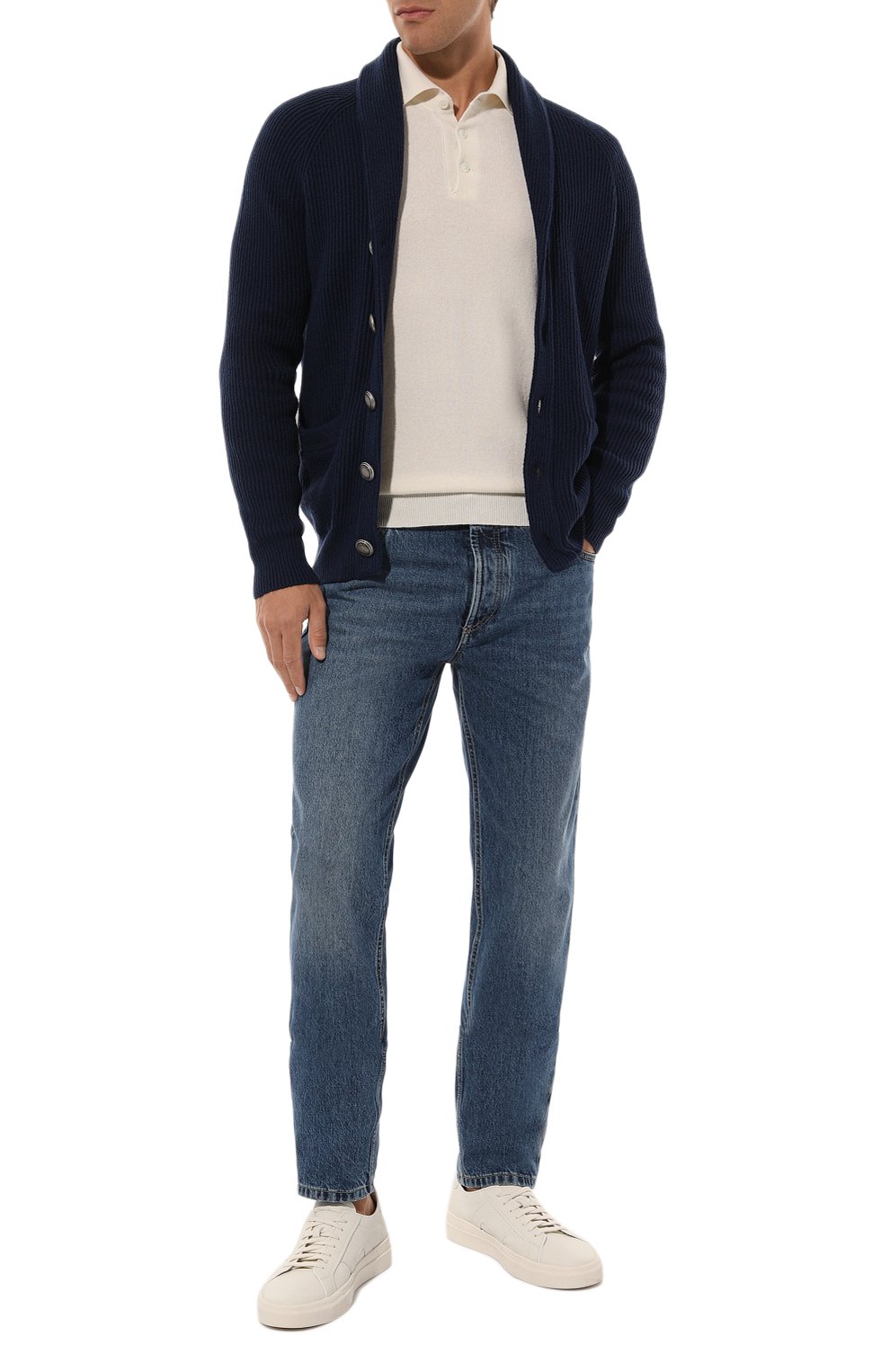 Хлопковый кардиган BRUNELLO CUCINELLI темно-синего цвета по цене 164000 руб., арт. M2W706006, фото 2 Хлопковый кардиган BRUNELLO CUCINELLI, арт. M2W706006, фото 2