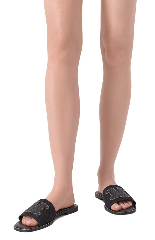 Текстильные шлепанцы Geneve Weekend Max Mara GENE 2516521019 Чёрный  GENE 2516521019 Фото 3