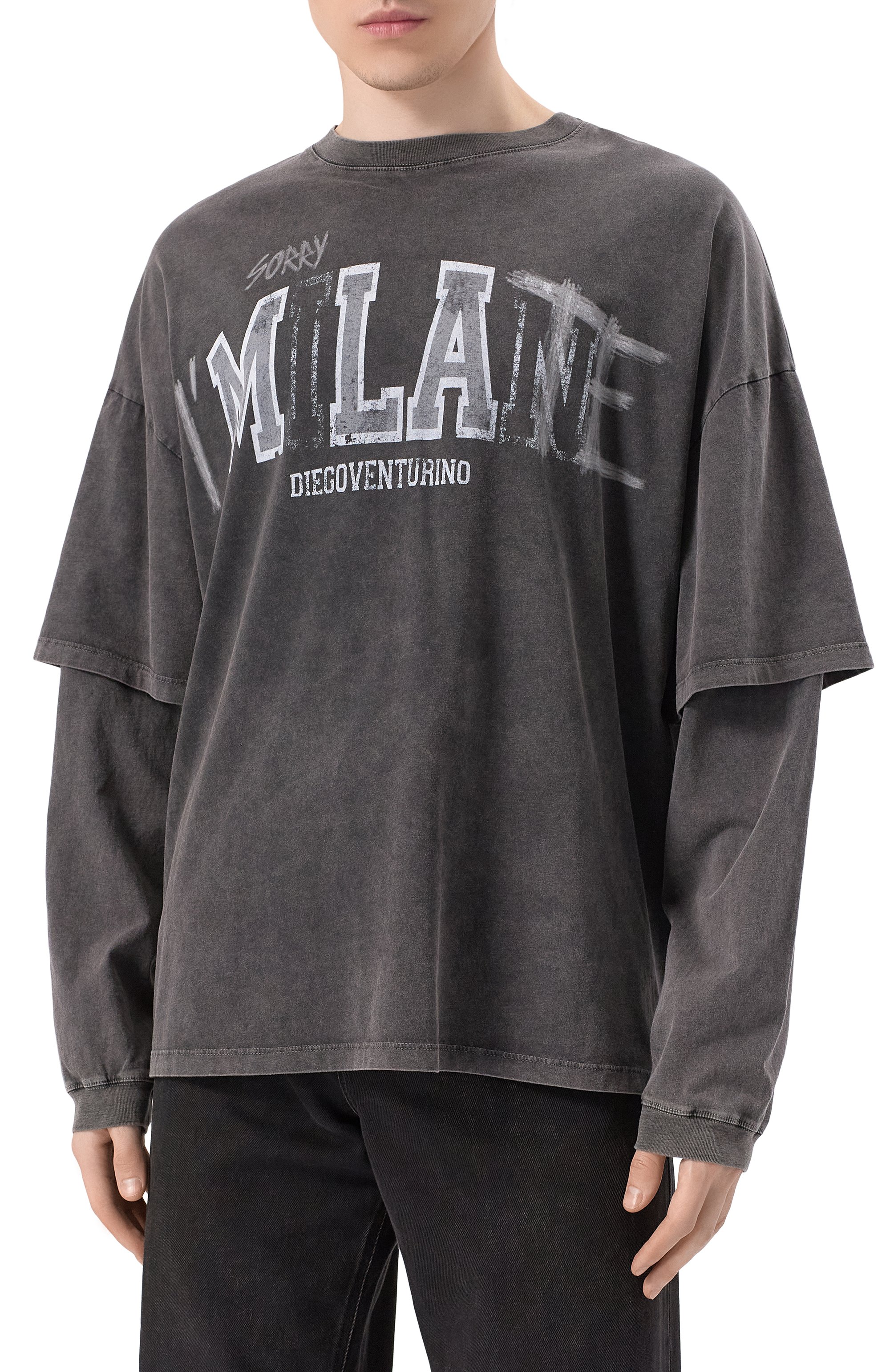 Хлопковый лонгслив DIEGO VENTURINO, арт. DVTS-MLCLATE, фото 3