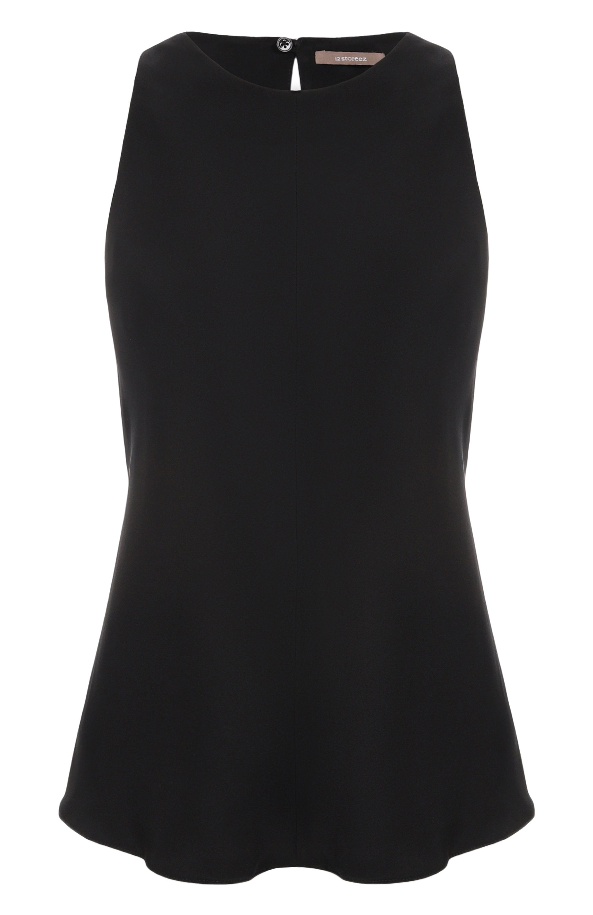 Шелковый топ 12 STOREEZ черного цвета по цене 17000 руб., арт. 121617, фото 1 Шелковый топ 12 STOREEZ, арт. 121617, фото 1