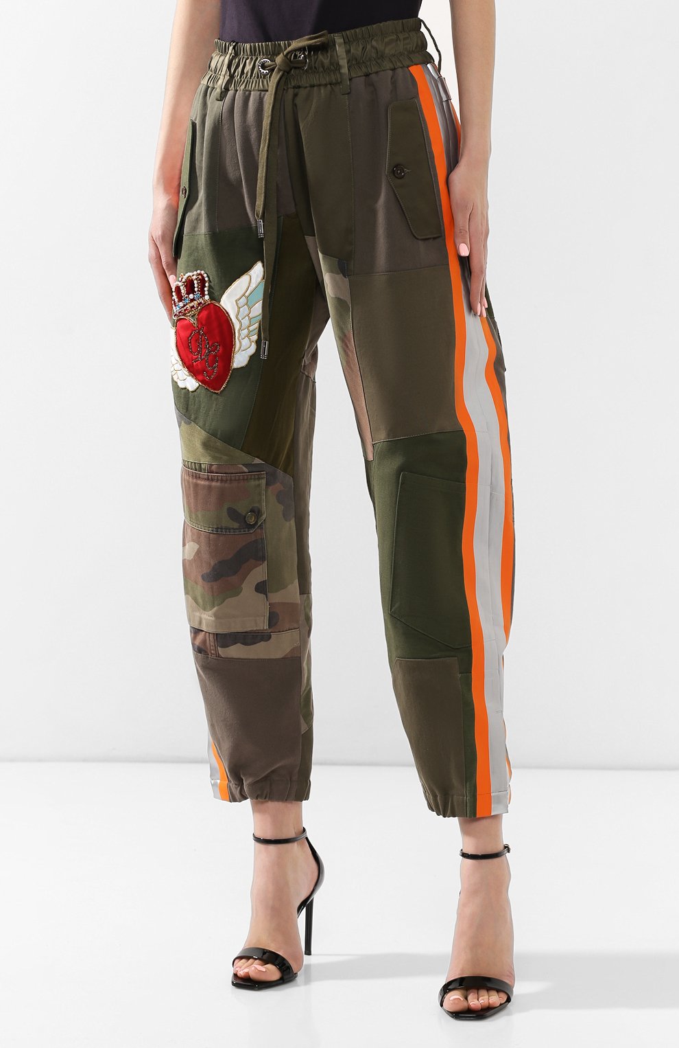 Хлопковые брюки DOLCE & GABBANA хаки цвета по цене 309000 руб., арт. FTBFSZ/FP6L1, фото 3 Хлопковые брюки DOLCE & GABBANA, арт. FTBFSZ/FP6L1, фото 3