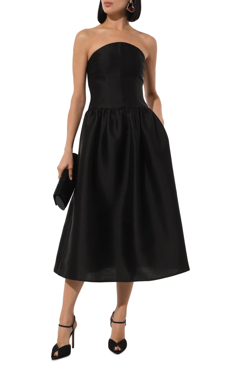 Платье SELF-PORTRAIT черного цвета по цене 64450 руб., арт. PF24-008M-B, фото 2 Платье SELF-PORTRAIT, арт. PF24-008M-B, фото 2