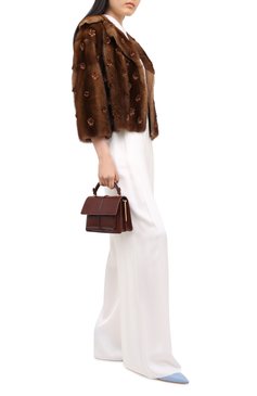 Женская шуба из норки VALENTINO коричневого цвета, арт. MF3FB175/1BF | Фото 2 (Статус проверки: Проверено, Проверена категория; Длина (верхняя одежда): Короткие; Материал внешний: Натуральный мех; Женское Кросс-КТ: Мех; Стили: Гламурный; Рукава: Длинные; Кросс-КТ: Куртка)