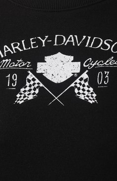 Женский свитшот genuine motorclothes HARLEY-DAVIDSON черного цвета, арт. 96146-18VW | Фото 5 (Материал внешний: Хлопок, Синтетический материал; Длина (для топов): Стандартные; Рукава: Длинные; Женское Кросс-КТ: Свитшот-одежда; Драгоценные камни: Проставлено; Материал сплава: Проставлено)