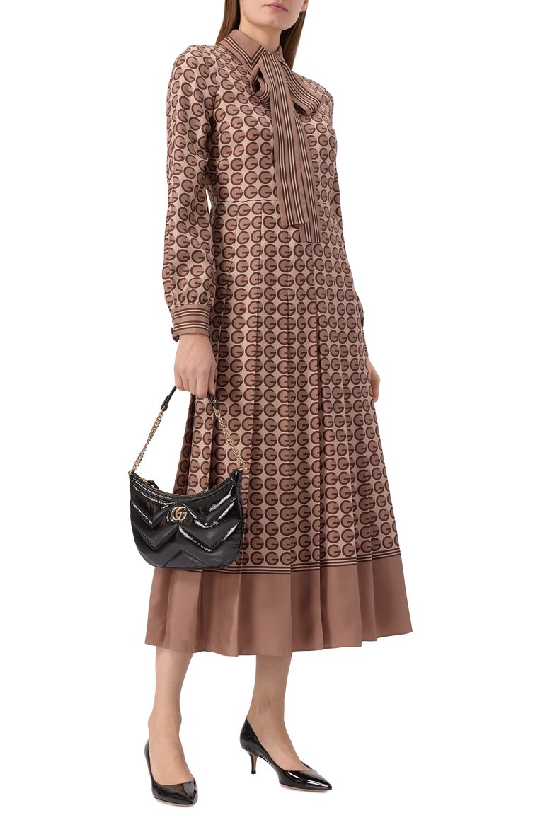 Женская сумка gg marmont small GUCCI черного цвета, арт. 777263/0AABA | Фото 7 (Размер: small; Материал: Натуральная кожа)