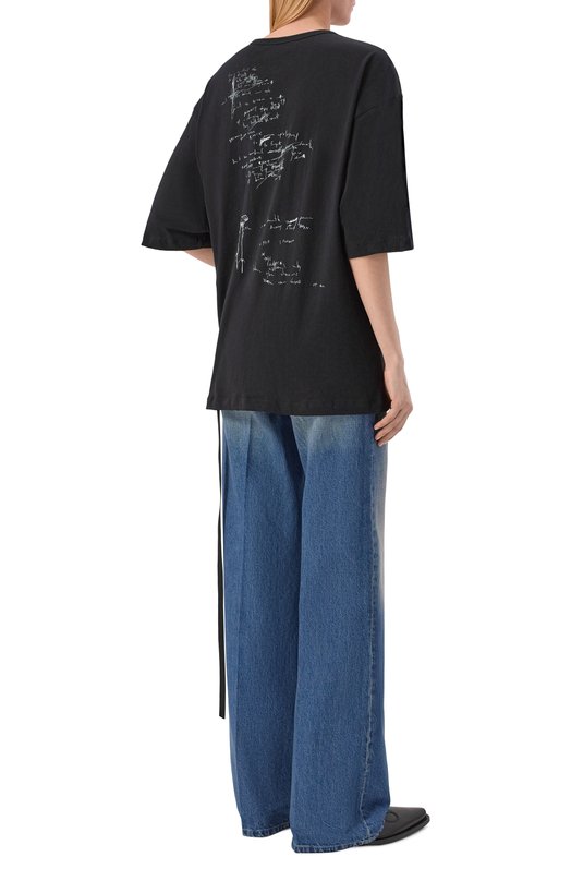 Хлопковая футболка Ann Demeulemeester B0013838/FA206 Чёрный  B0013838/FA206 Фото 4