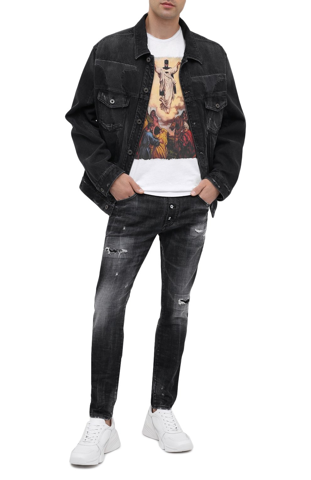 Хлопковая футболка BISIBIGLIO белого цвета по цене 5450 руб., арт. LU JESUS BATMAN, фото 2 Хлопковая футболка BISIBIGLIO, арт. LU JESUS BATMAN, фото 2