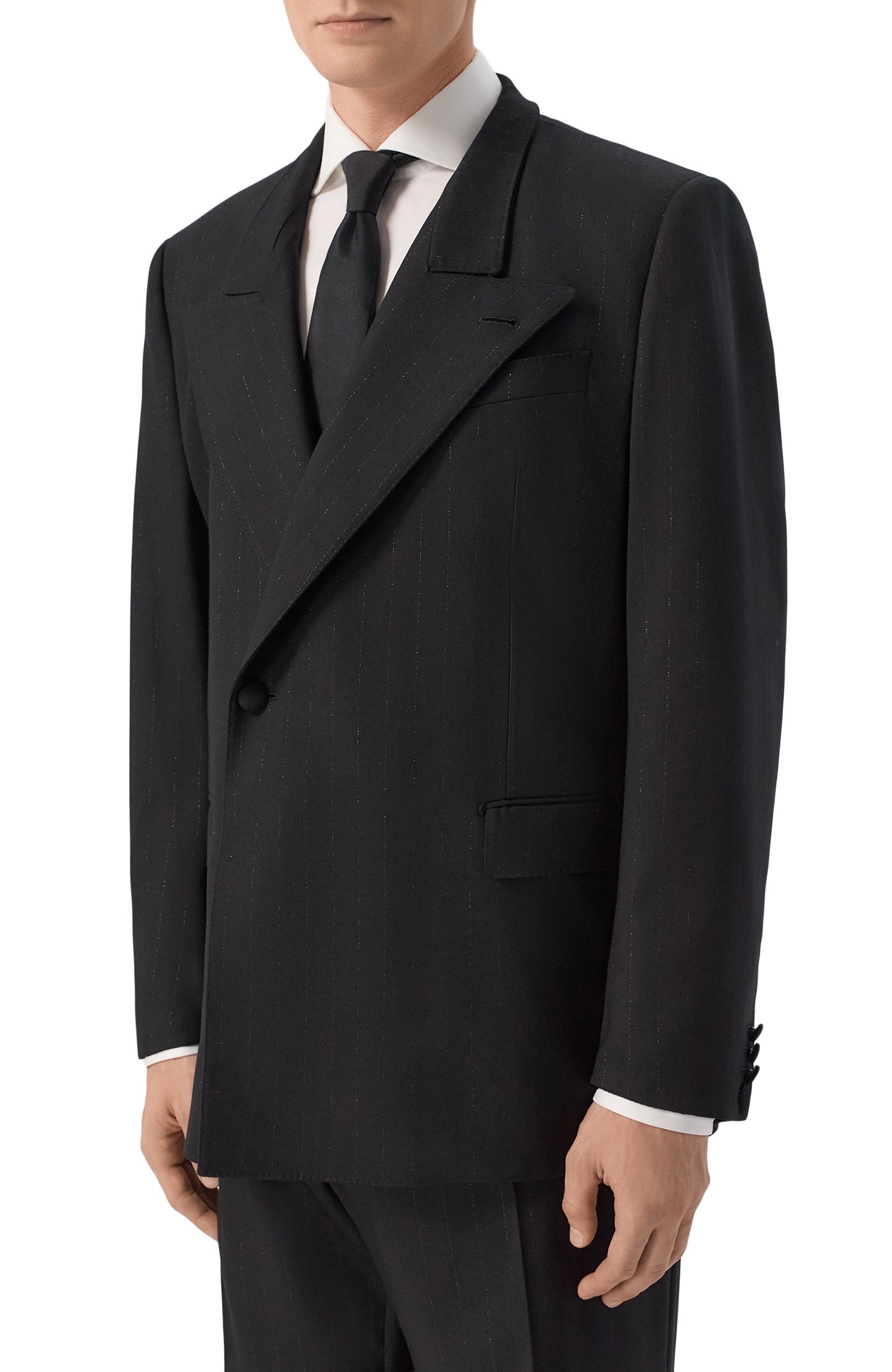 Шерстяной пиджак DOLCE & GABBANA черного цвета по цене 385500 руб., арт. G2WQ7T/FRBDS, фото 3 Шерстяной пиджак DOLCE & GABBANA, арт. G2WQ7T/FRBDS, фото 3