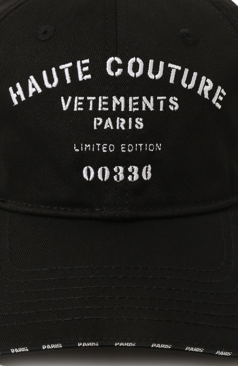 Мужская хлопковая бейсболка VETEMENTS черного цвета, арт. UA53CA100B 1052/M | Фото 4 (Материал: Текстиль, Хлопок; Материал сплава: Проставлено; Нос: Не проставлено)