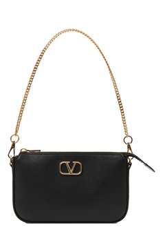 Женская сумка vlogo signature mini VALENTINO черного цвета, арт. 5W0P0AA9/MIM | Фото 1 (Размер: mini; Драгоценные камни: Проставлено; Материал: Натуральная кожа; Материал сплава: Проставлено; Ремень/цепочка: На ремешке)