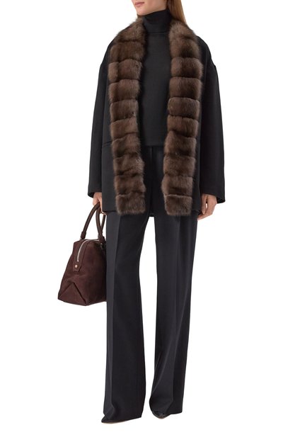 Кашемировое пальто с отделкой из соболя SIMONETTA RAVIZZA, арт. F05JA196T2Z1AT, фото 2