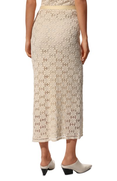 Хлопковая юбка JIL SANDER кремового цвета по цене 59750 руб., арт. JSPU727045-WU253208, фото 4 Хлопковая юбка JIL SANDER, арт. JSPU727045-WU253208, фото 4