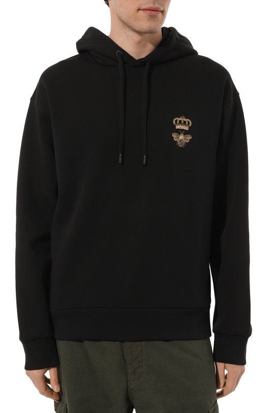 Хлопковое худи Dolce & Gabbana G9ACJZ/HU7H9 Чёрный  G9ACJZ/HU7H9 Фото 3