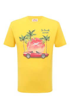 Мужская хлопковая футболка MC2 SAINT BARTH жел�того цвета, арт. STBM/TSHIRT MAN/05764D | Фото 1 (Кросс-КТ: Пляж; Рукава: Короткие; Длина (для топов): Стандартные; Стили: Гранж; Принт: С принтом; Материал сплава: Проставлено; Материал внешний: Хлопок; Драгоценные камни: Проставлено)