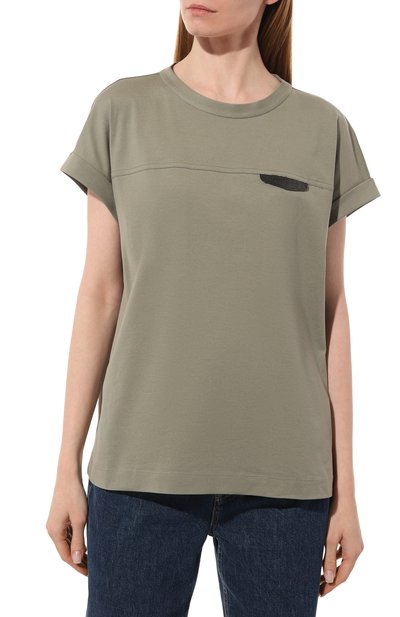 Хлопковая футболка BRUNELLO CUCINELLI, арт. M0A45EE520, фото 3