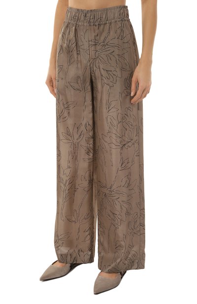 Шелковые брюки BRUNELLO CUCINELLI, арт. ML940P8608, фото 3