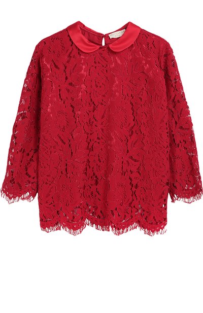 Кружевная блуза с отложным воротником MONNALISA, арт. 718607/8963/4-10, фото 1