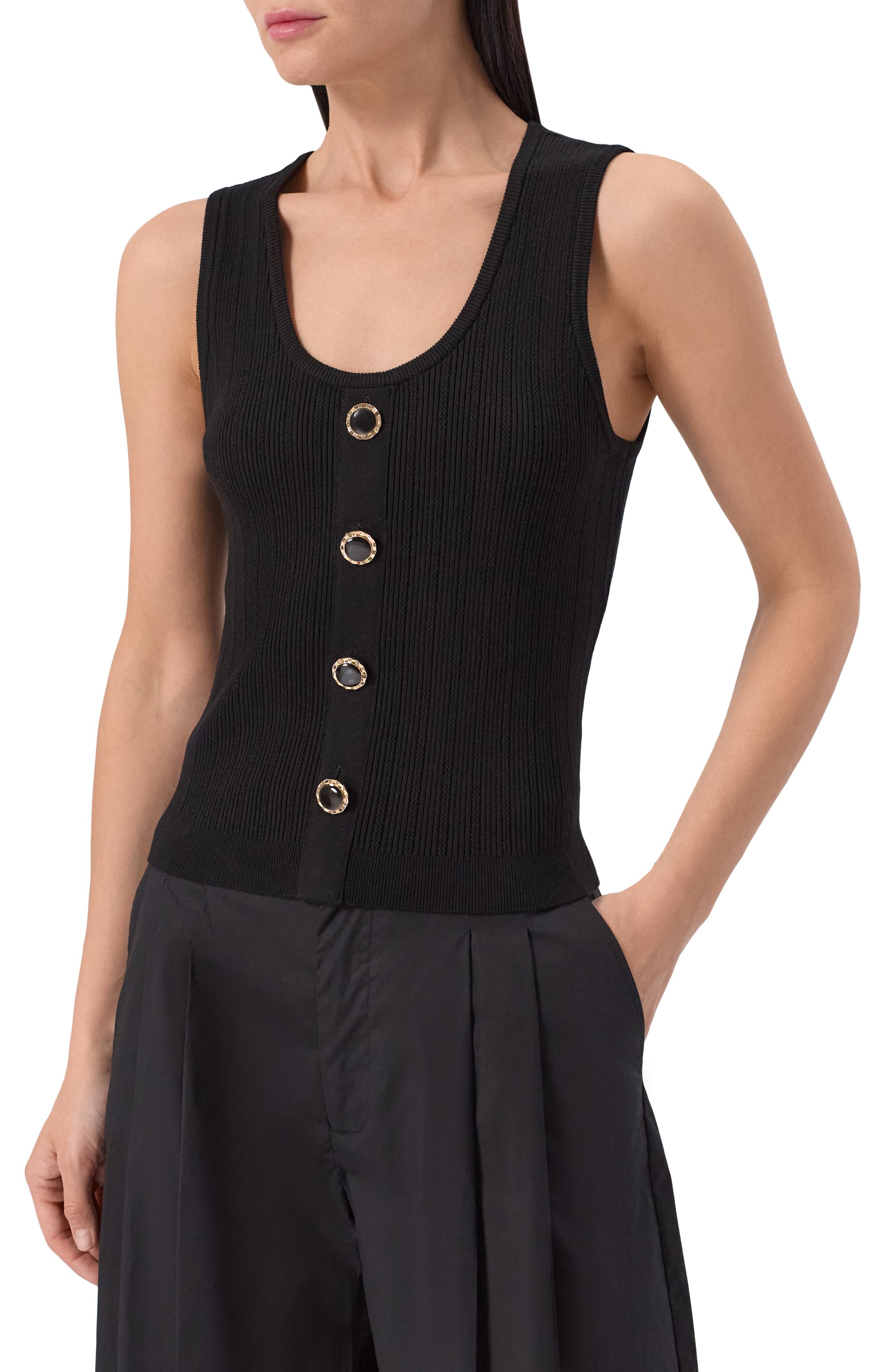 Топ TWINSET черного цвета по цене 18400 руб., арт. 251TP3492, фото 3 Топ TWINSET, арт. 251TP3492, фото 3