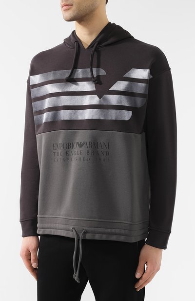 Хлопковое худи EMPORIO ARMANI, арт. 3G1M75/1J36Z, фото 3