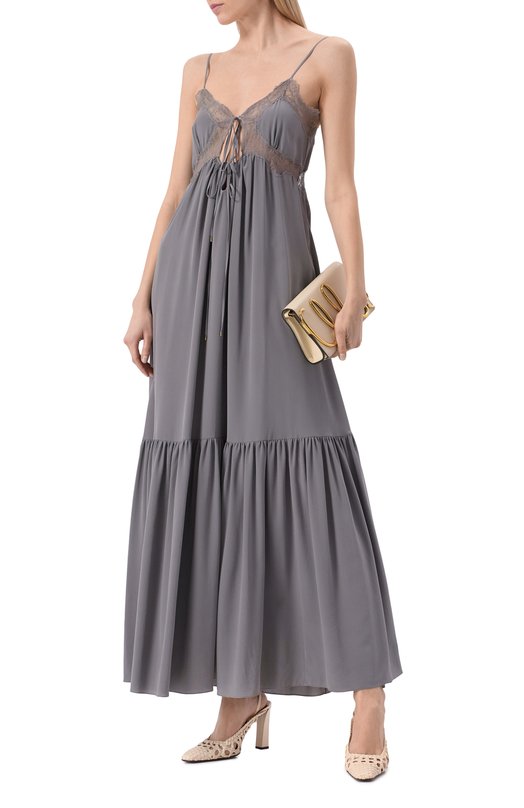 Шелковое платье Chloé CHC25SR044125 Серый  CHC25SR044125 Фото 2