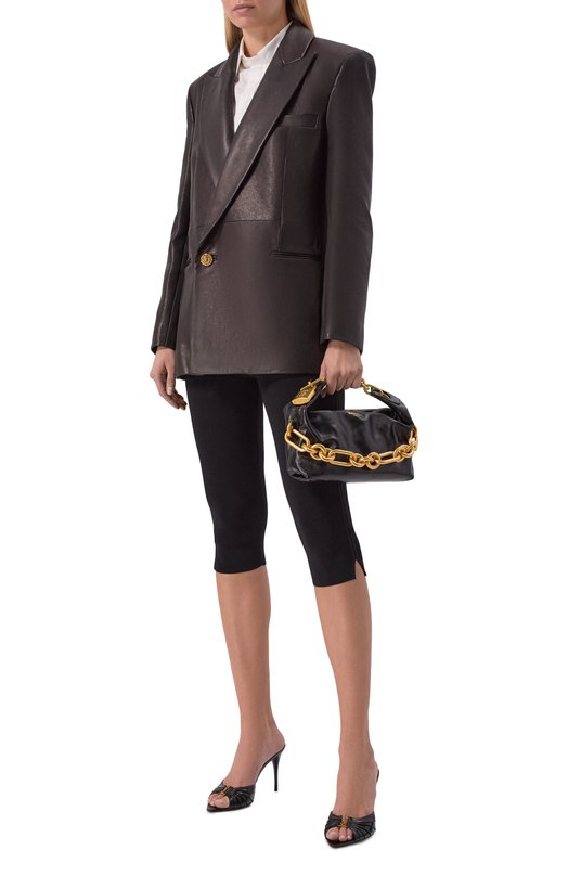 Кожаный жакет Balmain GF1SE182/LE04 Чёрный  GF1SE182/LE04 Фото 2