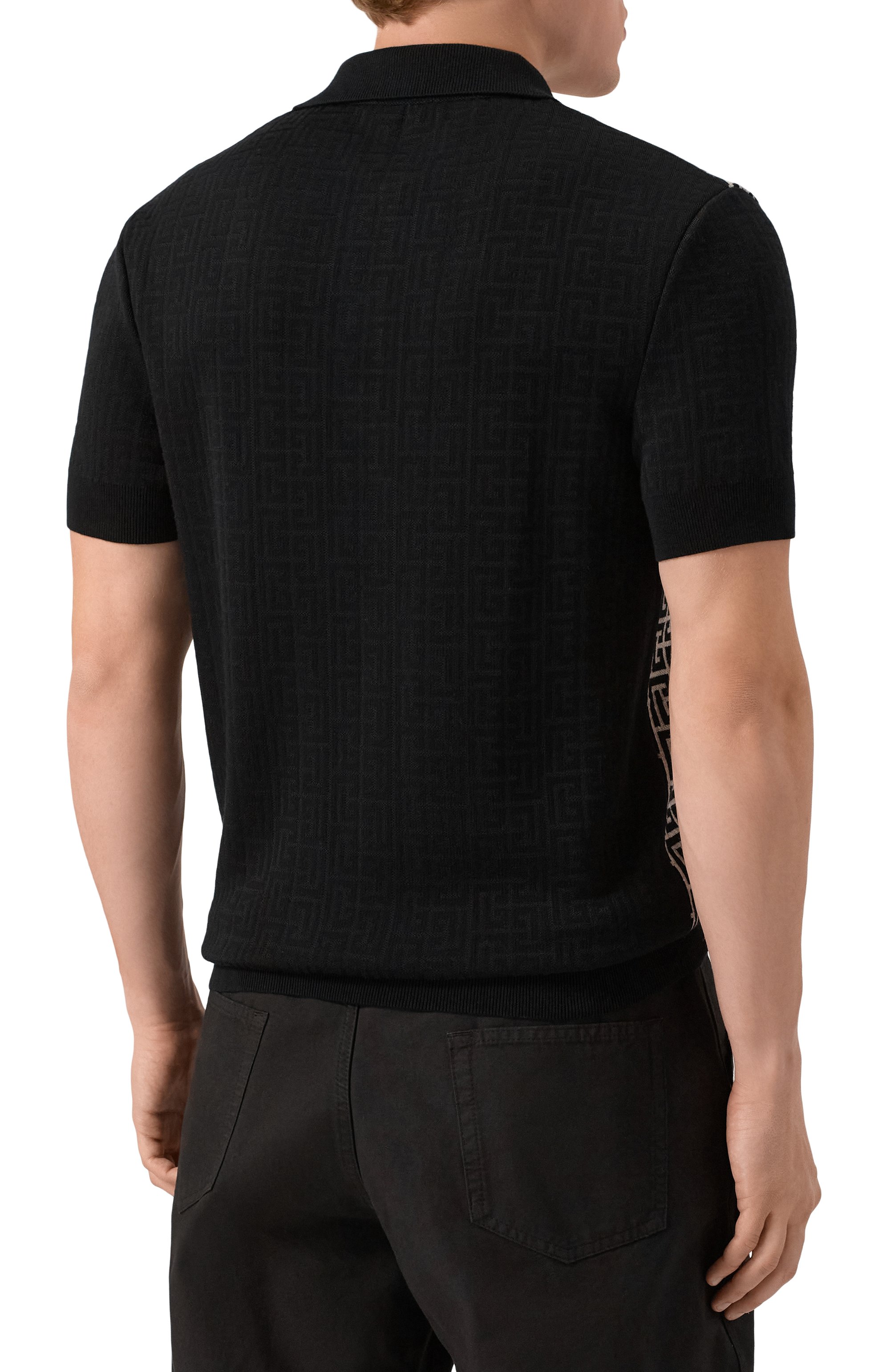 Поло из хлопка и вискозы BALMAIN, арт. FH1GB020/KI80, фото 4