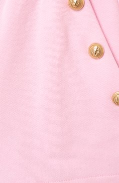 Детские хлопковые шорты BALMAIN светло-розового цвета, арт. BW6A19 | Фото 3 (Нос: Не проставлено; Материал сплава: Проставлено; Случай: Повседневный; Материал внешний: Хлопок; Ростовка одежда: 8 лет | 128 см, 12 лет | 152 см, 13 - 15 лет | 158 см, 16 лет | 164 см, 6 лет | 116 см, 10 - 11 лет | 140 - 146см)