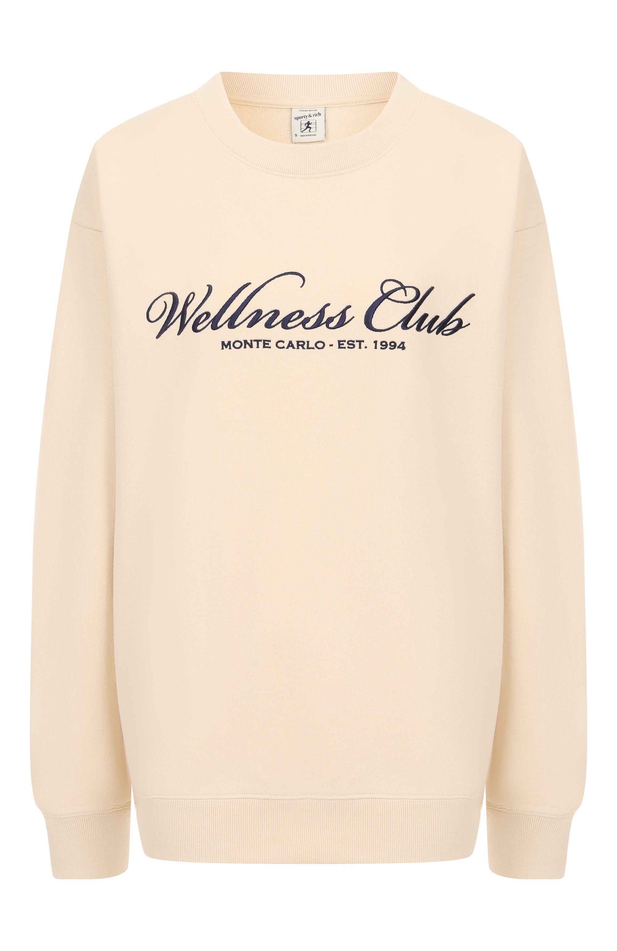 Хлопковый свитшот SPORTY AND RICH кремового цвета по цене 22100 руб., арт. ST071620081CR01, фото 1 Хлопковый свитшот SPORTY AND RICH, арт. ST071620081CR01, фото 1