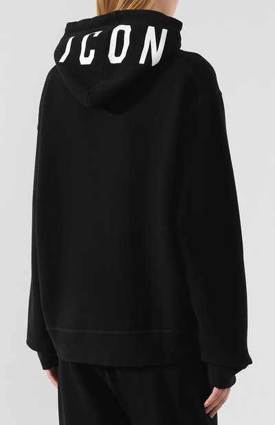 Хлопковое худи DSQUARED2 черного цвета по цене 32450 руб., арт. S75GU0234/S25042, фото 4 Хлопковое худи DSQUARED2, арт. S75GU0234/S25042, фото 4