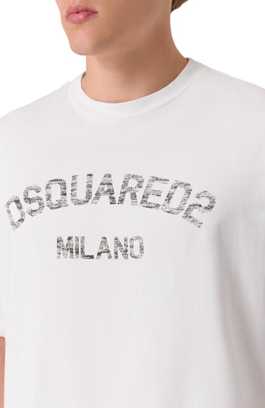 Хлопковая футболка Dsquared2 S74GD1476/D20020 Белый  S74GD1476/D20020 Фото 5