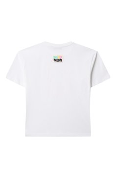Детская хлопковая футболка MSGM KIDS белого цвета, арт. S5MSJGTH243 | Фото 2 (Рукава: Короткие; Материал сплава: Проставлено; Драгоценные камни: Проставлено; Девочки Кросс-КТ: Футболка-спорт, футболка-одежда; Материал внешний: Хлопок; Ростовка одежда: 6 лет | 116 см, 10 - 11 лет | 140 - 146см, 8 лет | 128 см, 12 лет | 152 см, 16 лет | 164 см)