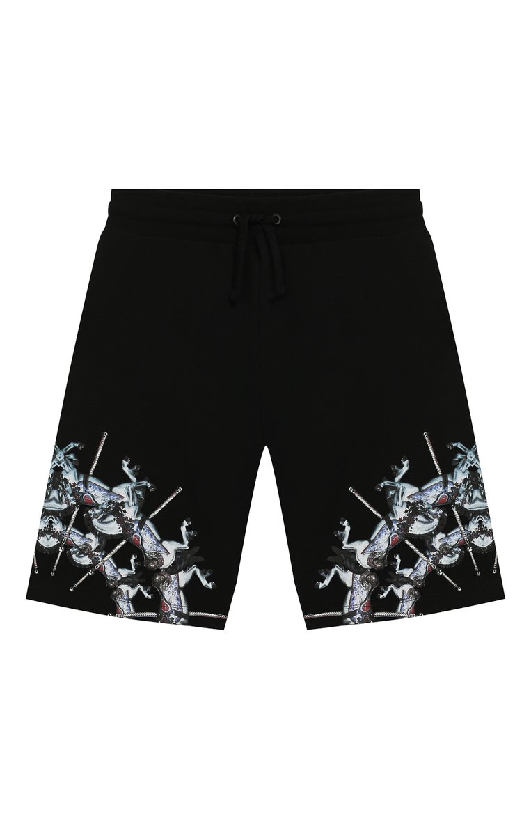 Детские хлопковы�е шорты MARCELO BURLON KIDS OF MILAN черного цвета, арт. 20E/B/MB/3207/0020/8-14Y | Фото 1 (Материал внешний: Хлопок; Мальчики Кросс-КТ: Шорты-одежда; Региональные ограничения белый список (Axapta Mercury): RU; Нос: Не проставлено; Ростовка одежда: 10 - 11 лет | 140 - 146см, 12 лет | 152 см, 13 - 15 лет | 158 см, 8 лет | 128 см)