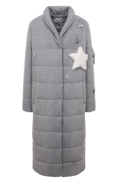 Женское пальто с меховой отделкой SEVEN LAB, арт. DLW-002SP light grey