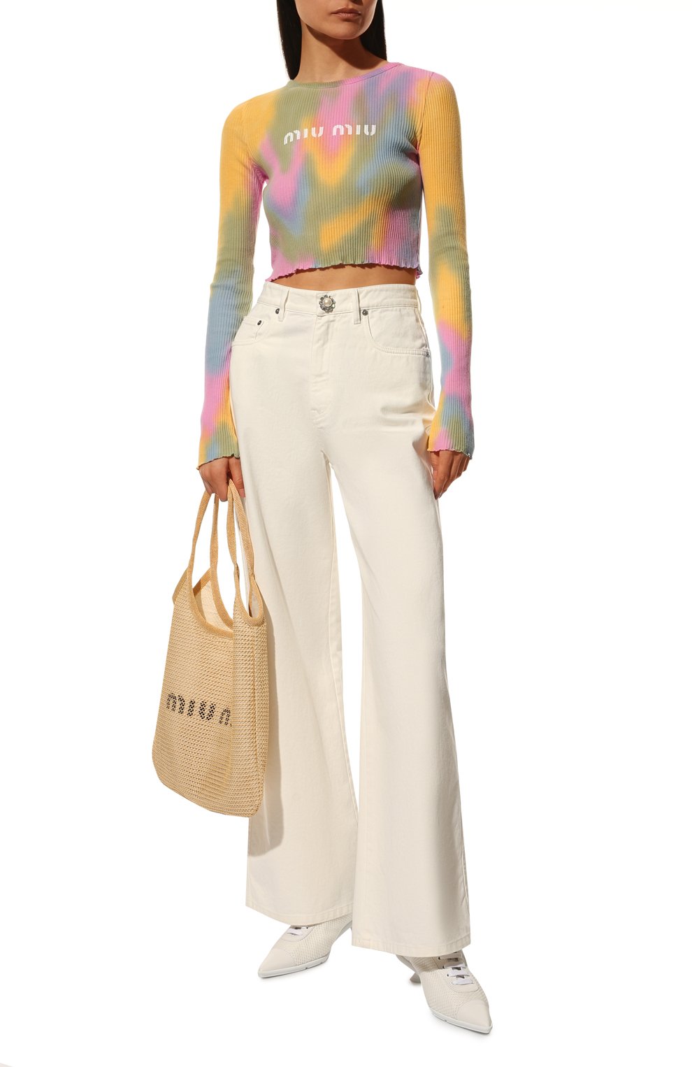 Хлопковый пуловер MIU MIU, арт. MJL813-10KY-F0055, фото 2