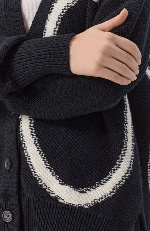 Шерстяной кардиган Off-White 0WHB04LF25KNI001 Чёрно-белый  0WHB04LF25KNI001 Фото 5