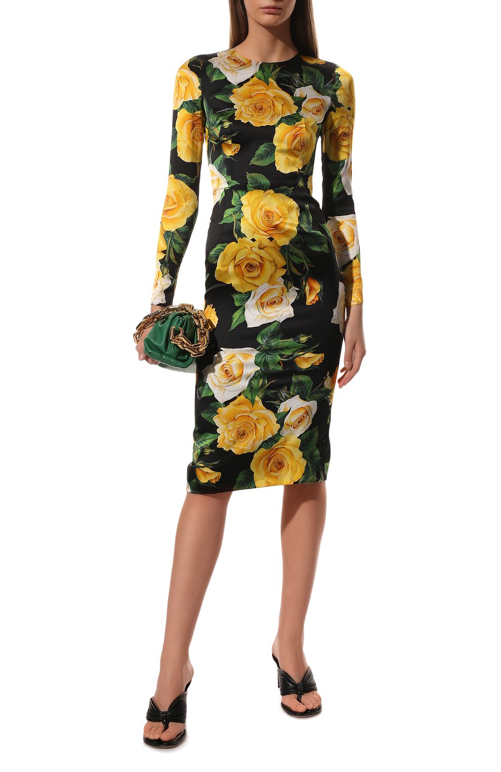 Шелковое платье DOLCE & GABBANA разноцветного цвета по цене 212000 руб., арт. F6ADBT/FSA3B, фото 2 Шелковое платье DOLCE & GABBANA, арт. F6ADBT/FSA3B, фото 2
