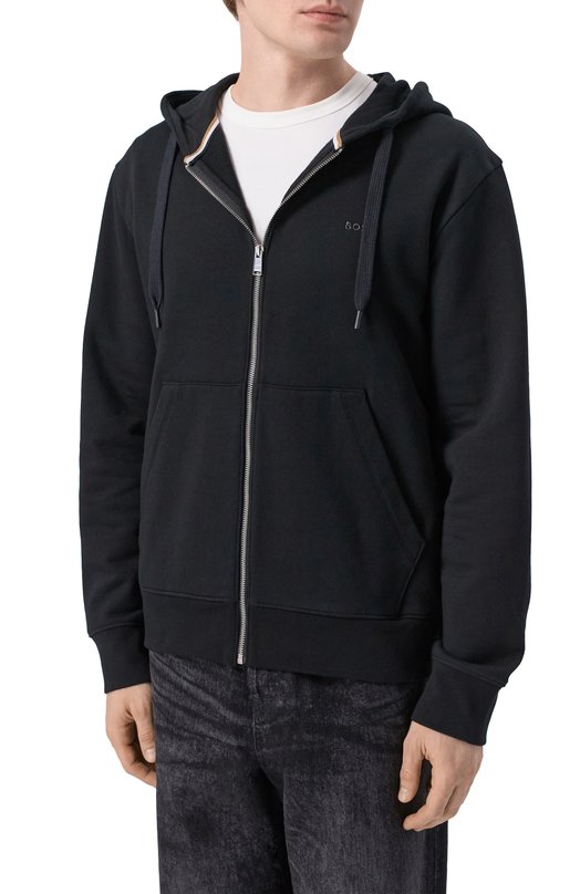 Хлопковая толстовка BOSS 50546405 Чёрный  50546405 Фото 3