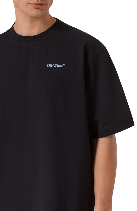 Хлопковая футболка Off-White 0MAA120S25JER00G Чёрный  0MAA120S25JER00G Фото 5