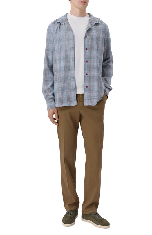 Замшевые кеды Kiton USSA397N01382 Хаки  USSA397N01382 Фото 2