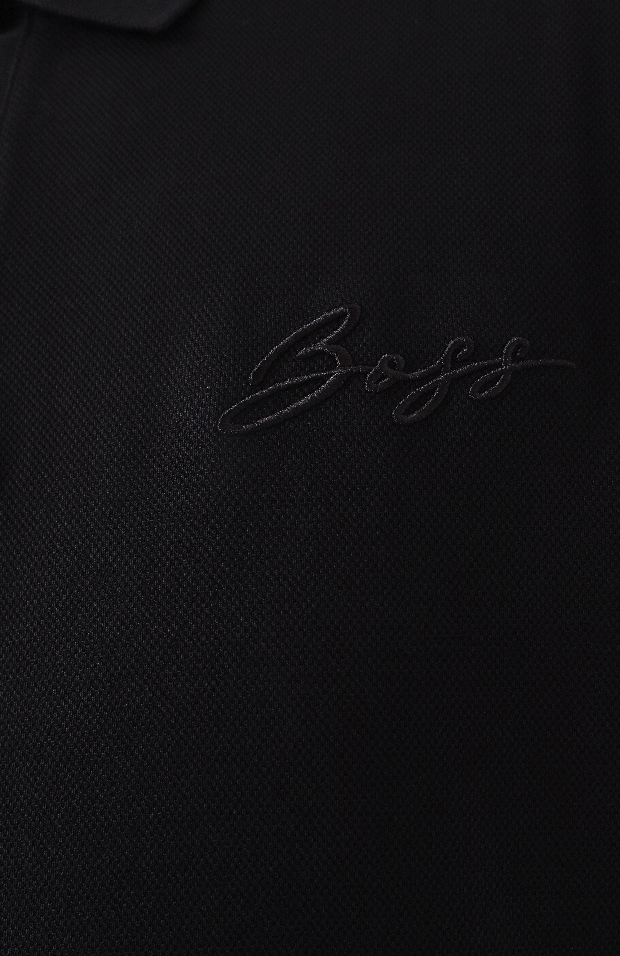 Хлопковое поло BOSS черного цвета по цене 17950 руб., арт. 50531402, фото 6 Хлопковое поло BOSS, арт. 50531402, фото 6