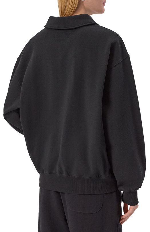 Хлопковый свитшот AECA WHITE AWCMFWBDTSSSO002C0.BLACK (M) Чёрный  AWCMFWBDTSSSO002C0.BLACK (M) Фото 4